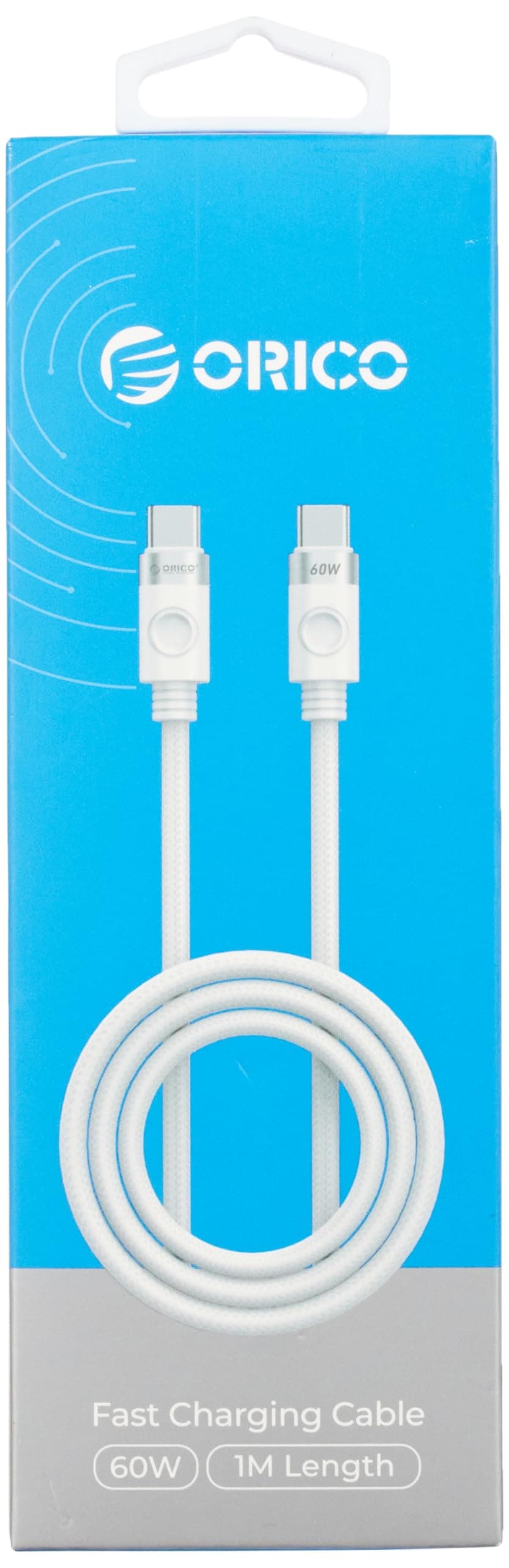 Кабел Orico CDX-60CC-WH, от USB C(м) към USB C(м), 1m, бял