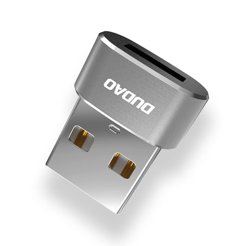 Преходник Dudao THP1879, от USB A(м) към USB C(ж), черен