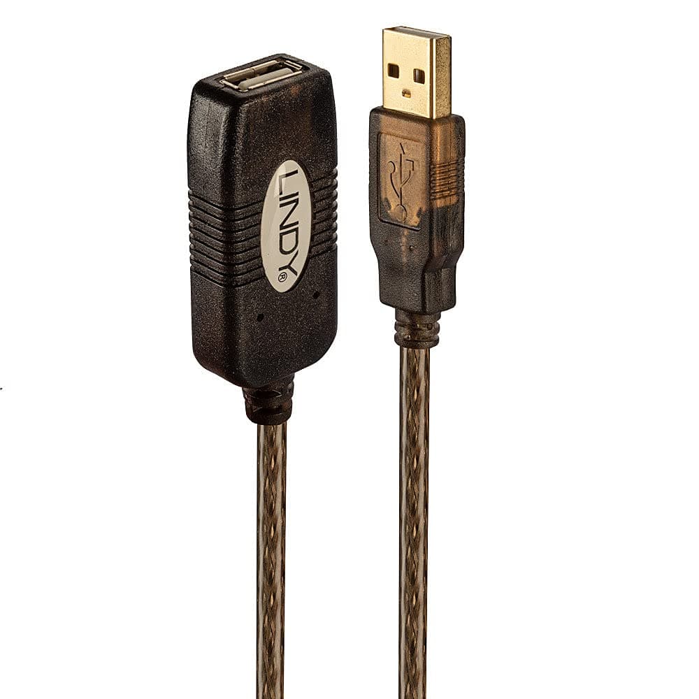 Кабел Lindy 42631, USB Type A(м) към USB Type А(ж), 20m, кафяв, удължителен