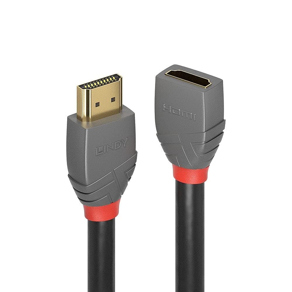 Кабел Lindy Anthra Line, от HDMI Type-A 2.0 (м) към HDMI Type-A 2.0 (ж), 0.5 м, черен