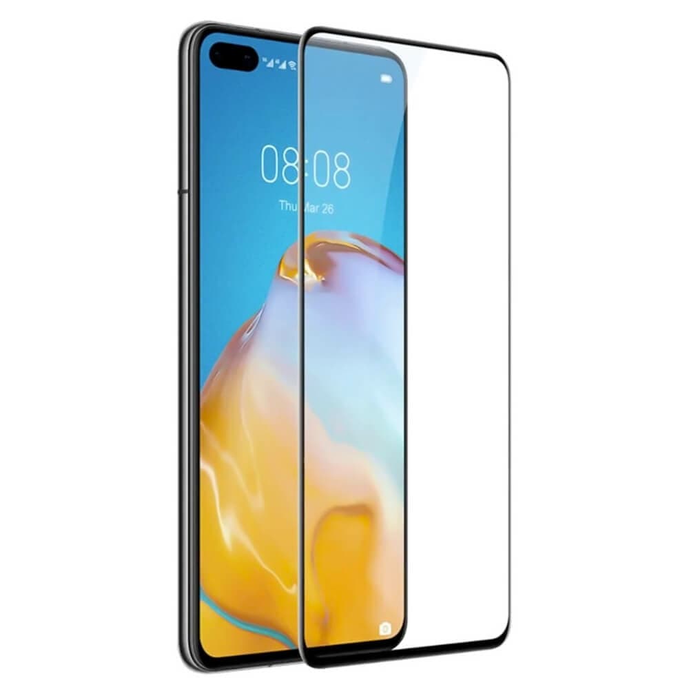 Протектор от закалено стъкло /Tempered Glass/ за Huawei P40, Premium Full Glue 5D Tempered Glass, черен