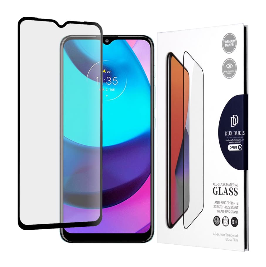 Протектор от закалено стъкло /Tempered Glass/ за Motorola Moto E20, Dux Ducis 10D Case Friendly Full Coveraged Tempered Glass, черен/прозрачен