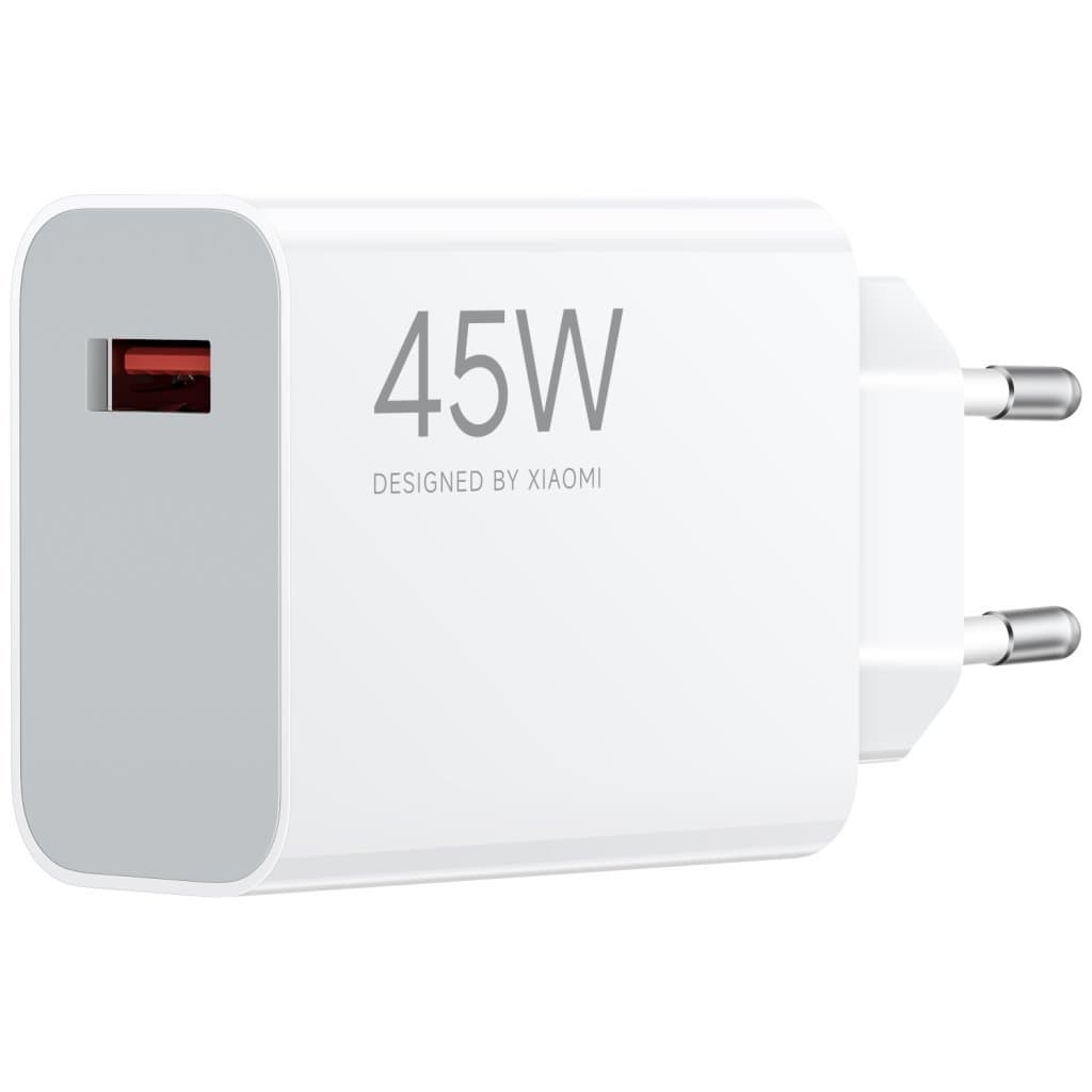 Зарядно устройство Xiaomi Turbo Charging Power Adapter, от контакт към 1x USB-A(ж), 9V/3A, бяло, 45W