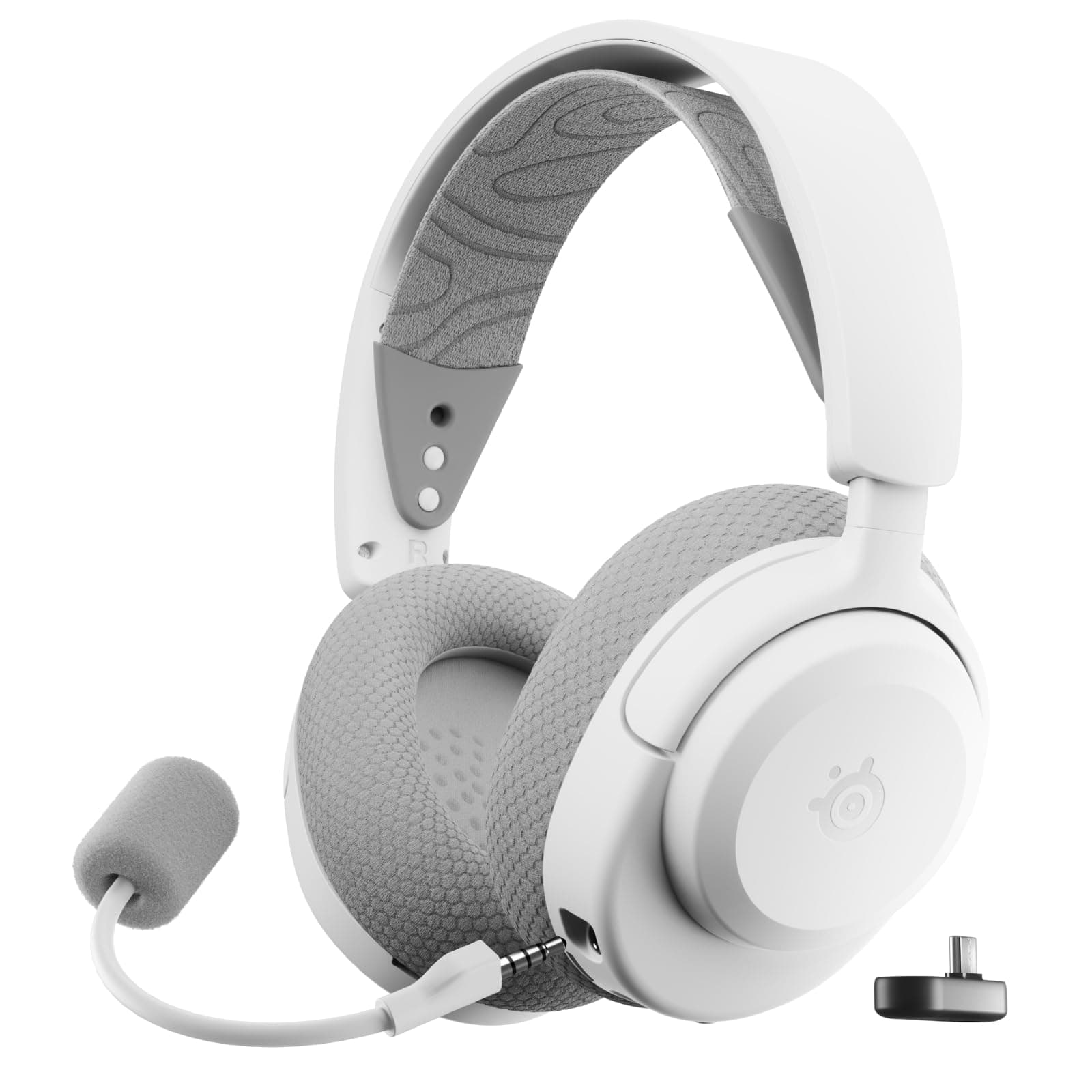 Слушалки SteelSeries Arctis Nova 3P Wireless, безжични/жични, Bluetooth, USB, USB-C, микрофон, гейминг, Killer Audio, до 30 часа време на работа, бели
