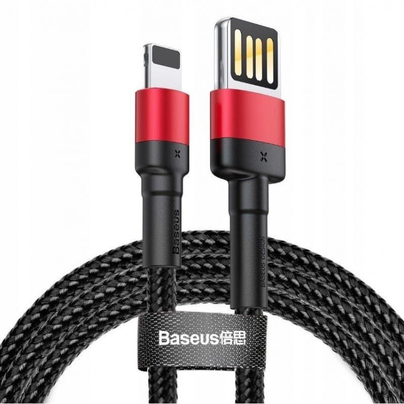 Кабел Baseus Cafule USB Lightning Cable (CALKLF-G91), от USB A(м) към Lightning(м), 1m, 12W, черен