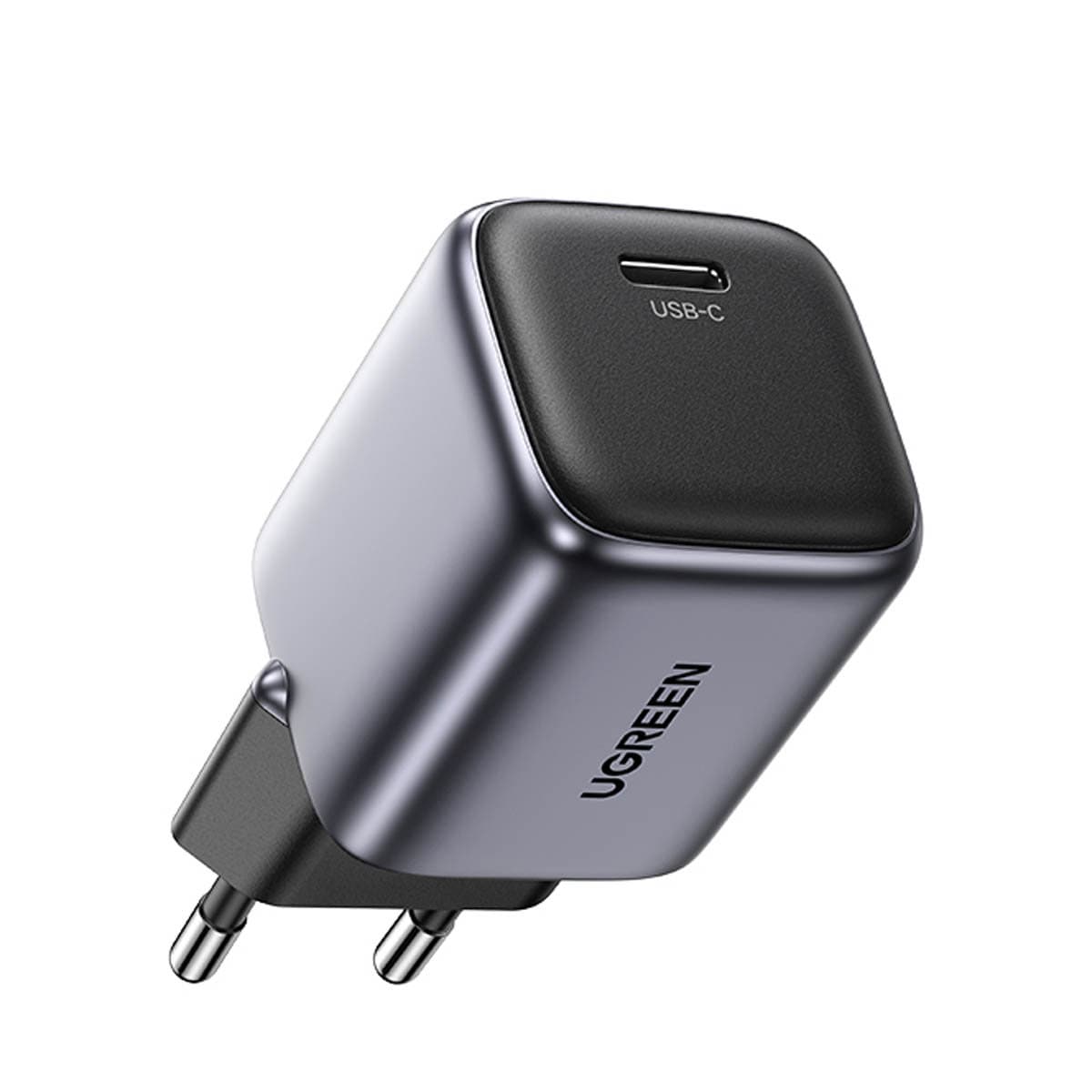 Зарядно устройство Ugreen 90664, от контакт към USB-C(ж), 5V/3A, черно, 20W, QC 4.0
