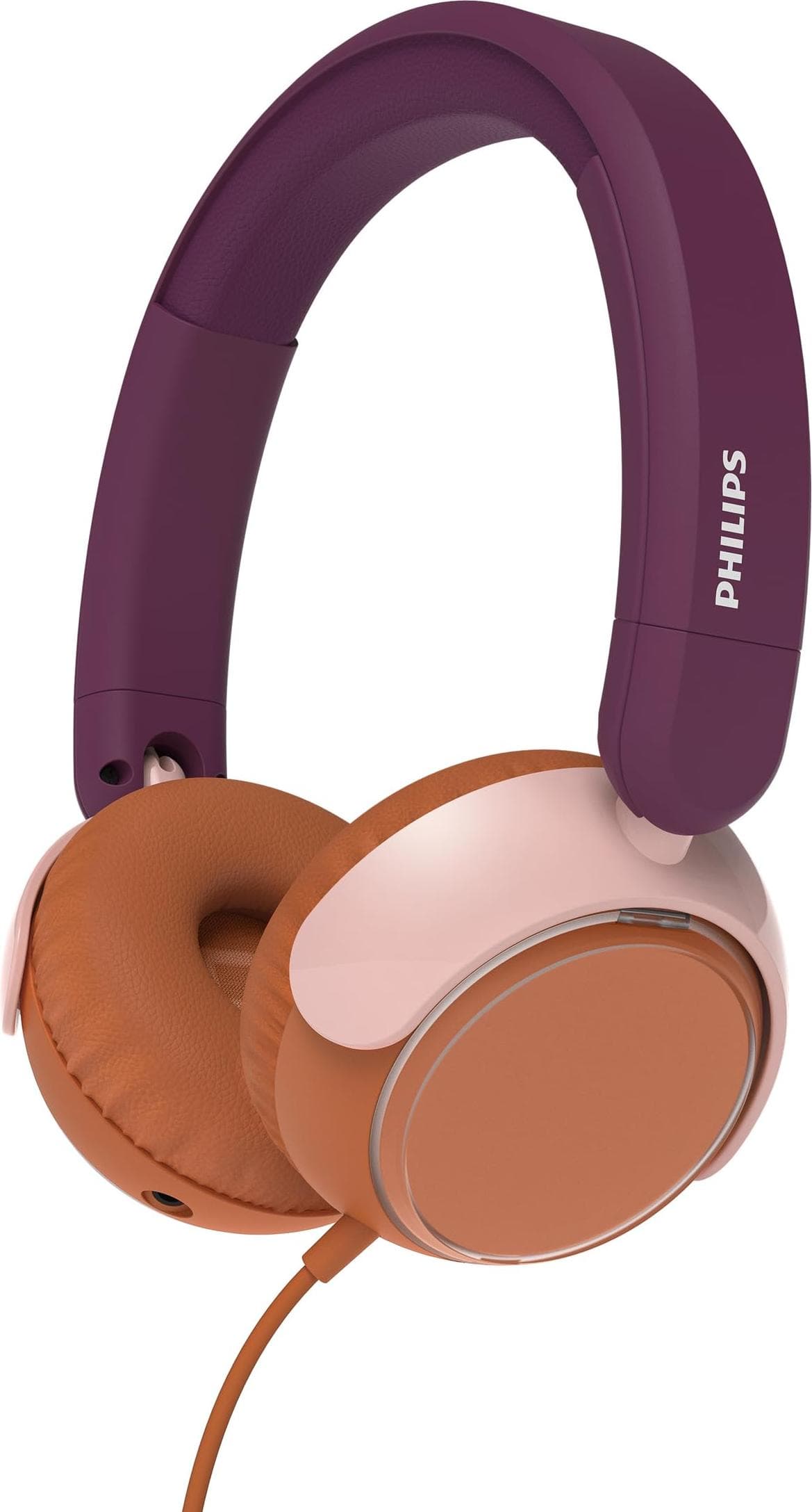 Детски Bluetooth слушалки PHILIPS максимална сила на звука, ограничена до 85 dB магента лилаво
