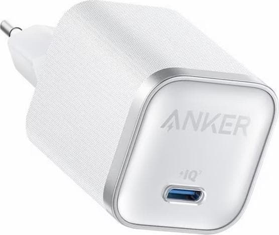 Захранване за ел. мрежа за USB-C порт с технология за бързо зареждане - Anker Nano 45W USB-C Wall Charger (бял)