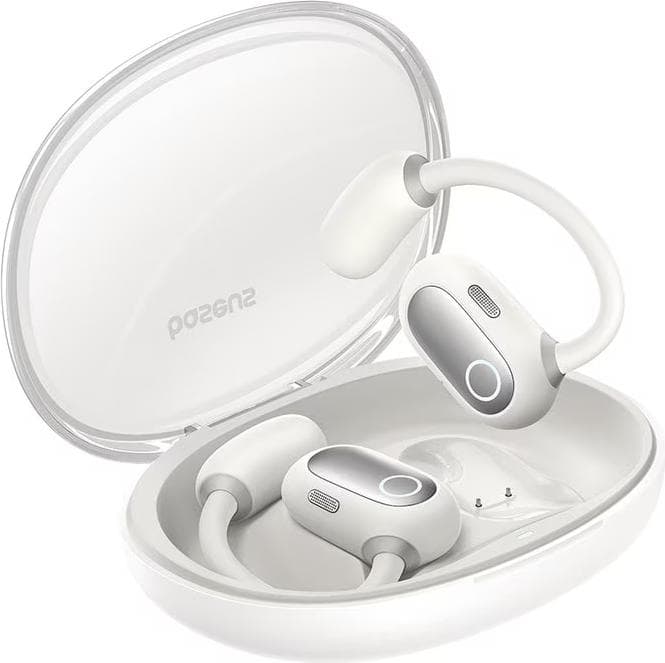 Безжични блутут слушалки със зареждащ кейс - Baseus Eli Sport 1 Open-Ear TWS Earbuds (бял)