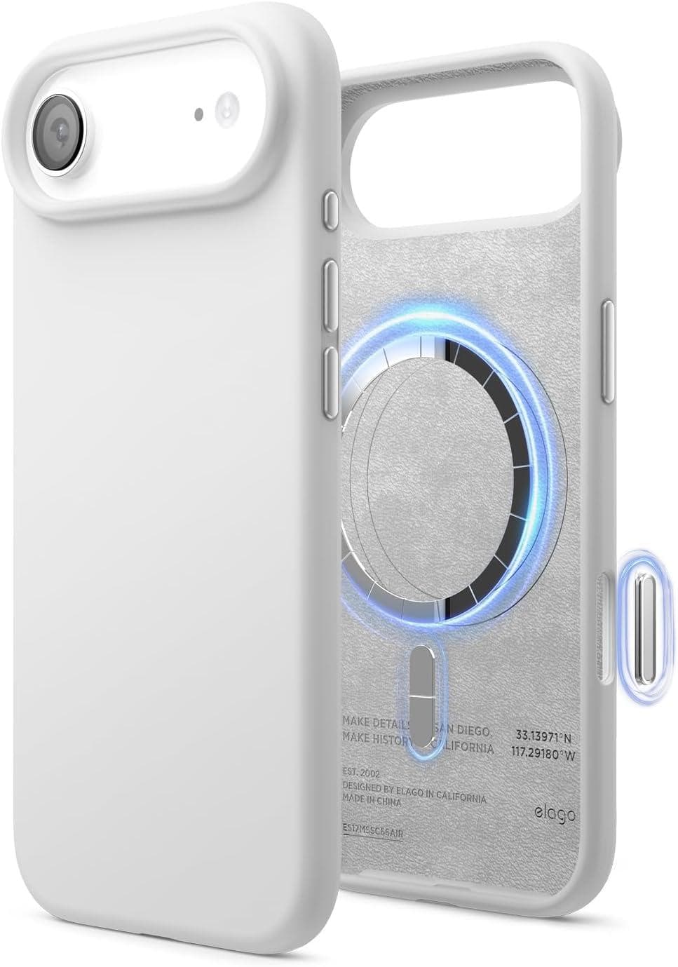 Силиконов (TPU) калъф с MagSafe за iPhone 17 Air - Elago Magnetic Soft Silicone Case (бял)