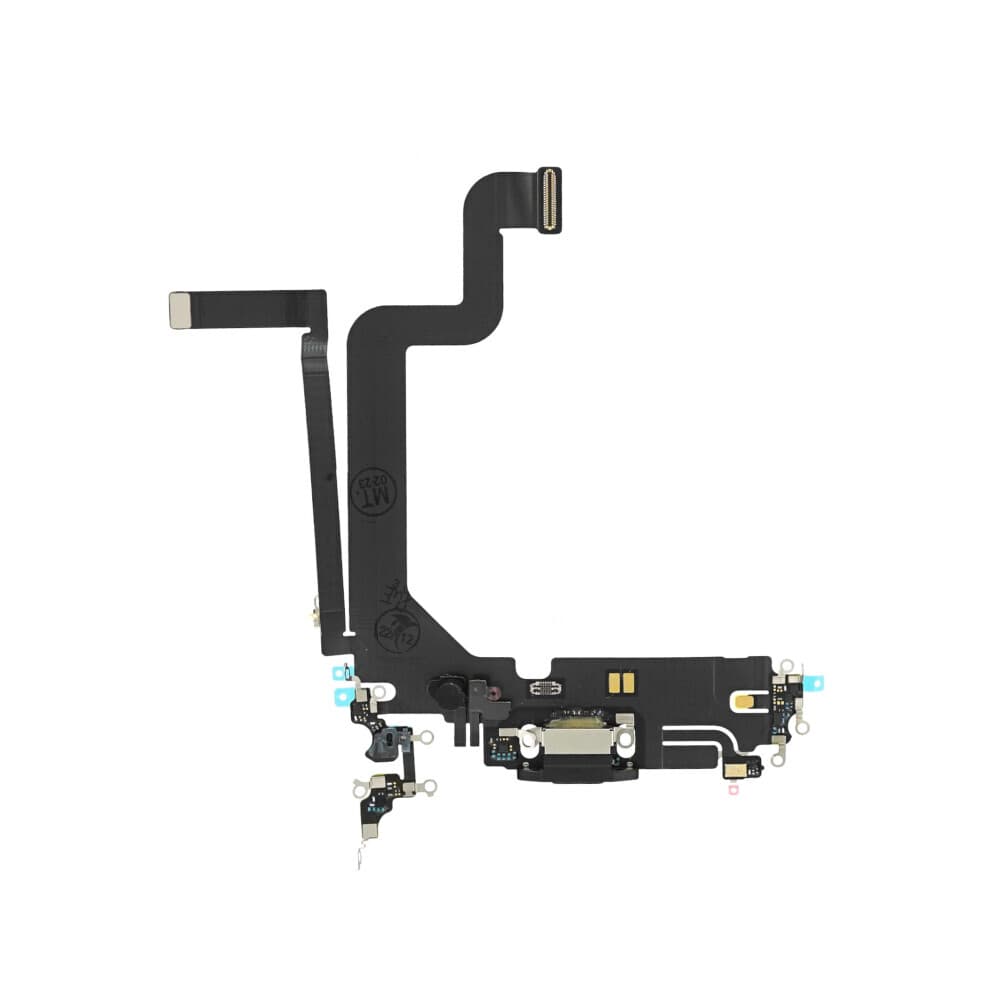 Резервен лентов кабел с Lightning конектора и долните микрофони за iPhone 14 Pro Max - OEM iPhone 14 Pro Max System Connector and Flex Cable (черен)
