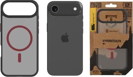 Хибриден удароустойчив кейс с MagSafe за iPhone 17 Air - Tactical MagForce Hyperstealth 2.0 Cover (черен-червен)