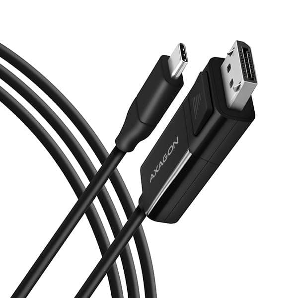 Кабел AXAGON RVC-DPC, от USB-C(м) към DisplayPort(м), 1.8m, черен, 4K@60Hz