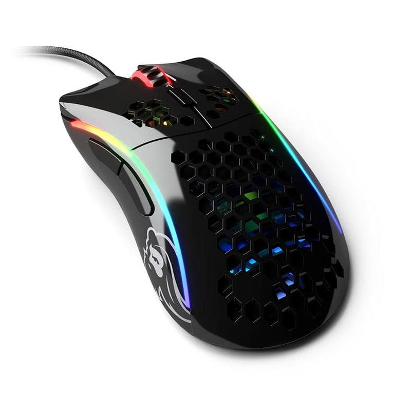 Мишка Glorious Модел D- (GLO-MS-DM-GB), оптична (12 000dpi), USB, лъскаво черна, геймърска, подсветка