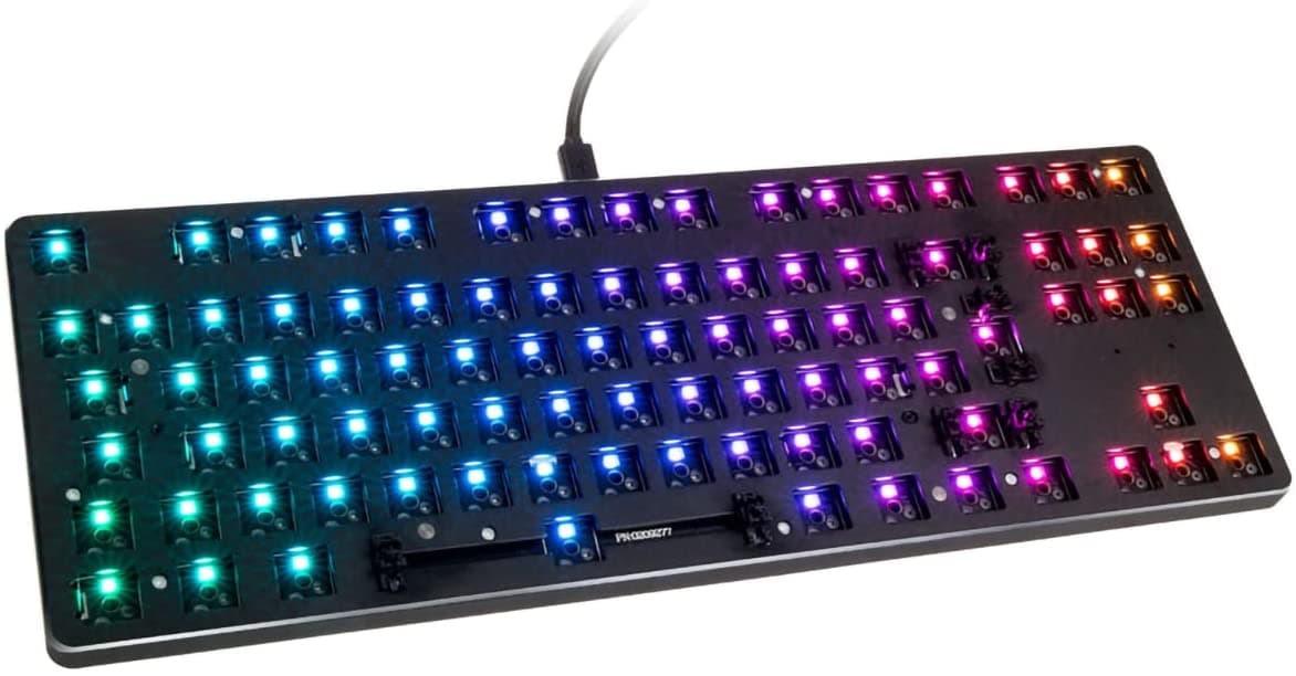 Основа за клавиатура Glorious GMMK TKL, геймърска, механична, ISO Layout, RGB подсветка, черна, USB