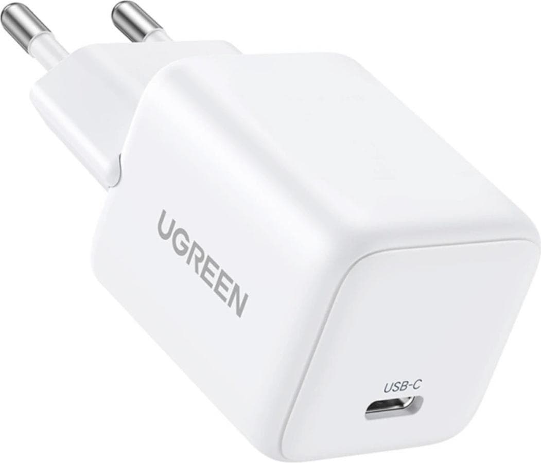 Зарядно устройство Ugreen X512, от контакт към 1x USB C(ж), 12V/1.67A, бяло, QC 4.0+, 20W