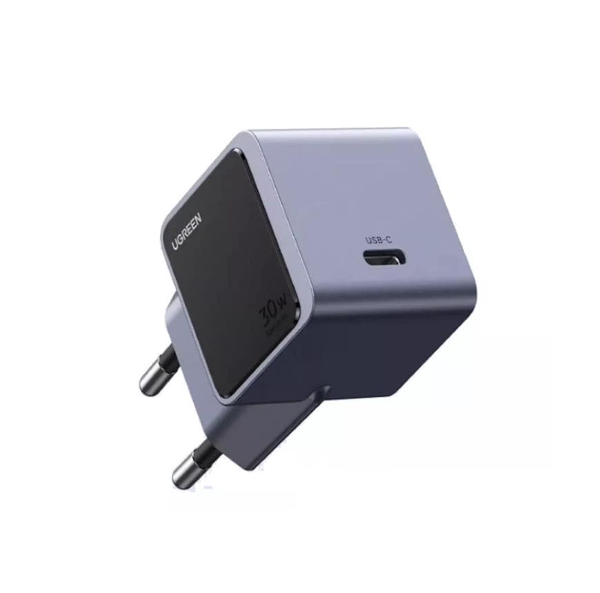 Зарядно устройство Ugreen X503, от контакт към 1x USB-C(ж), 20V/1.5A, сиво, QC4+, 30W