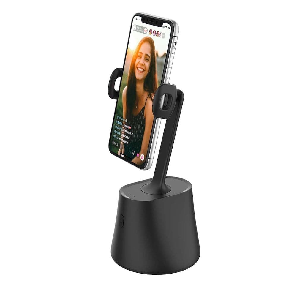 Стойка за телефон Dudao 360 AI, универсална, въртене на 360°, Bluetooth 5.0, черна