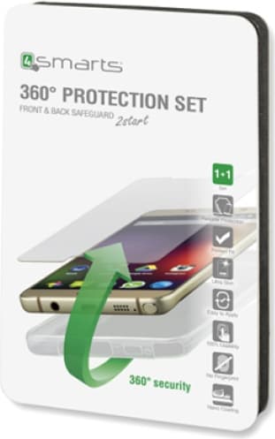 Тънък силиконов кейс и стъклено защитно покритие за дисплея на LG K3 - 4smarts 360° Protection Set (прозрачен)