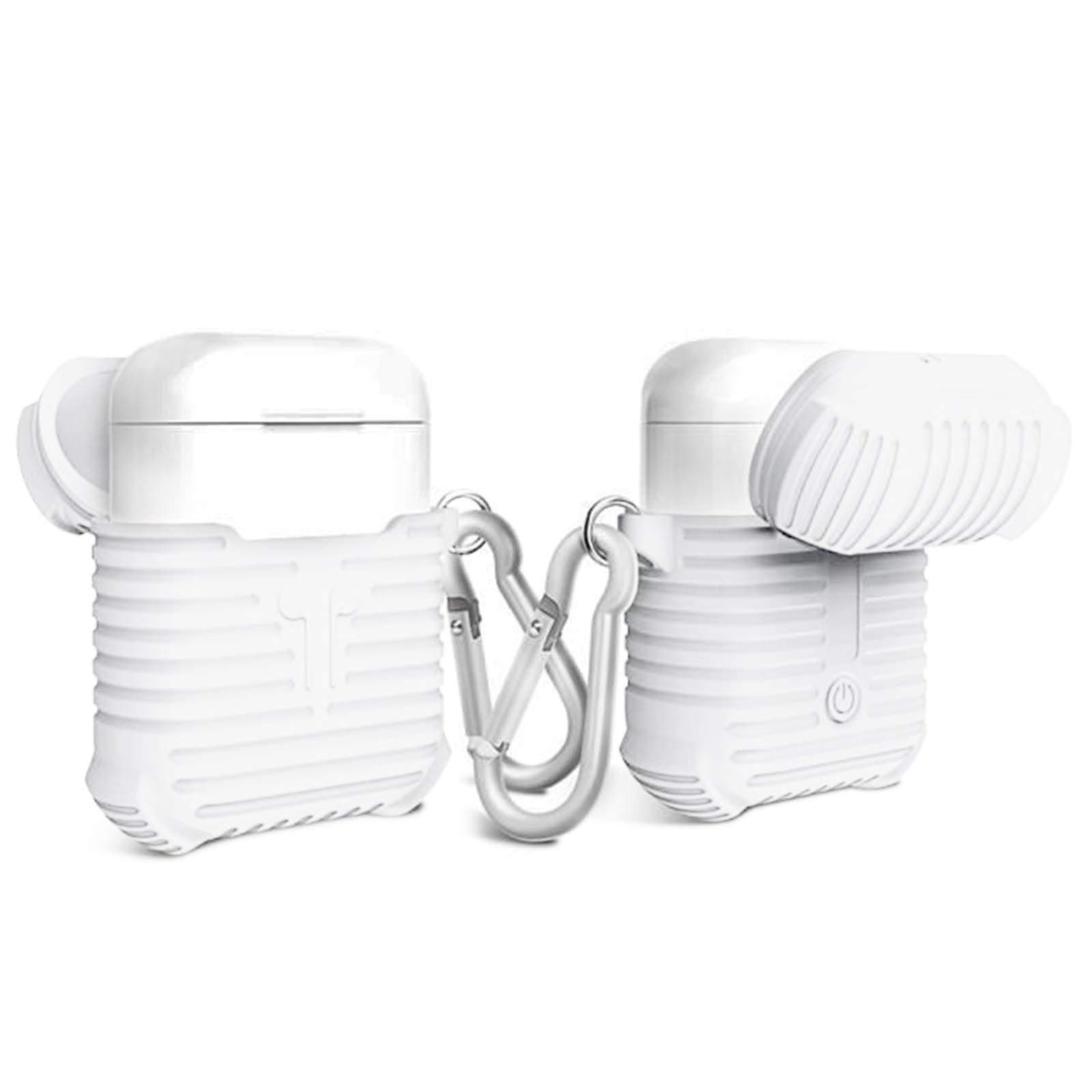 Силиконов калъф с карабинер за Apple Airpods - 4smarts Silicone Case (бял)
