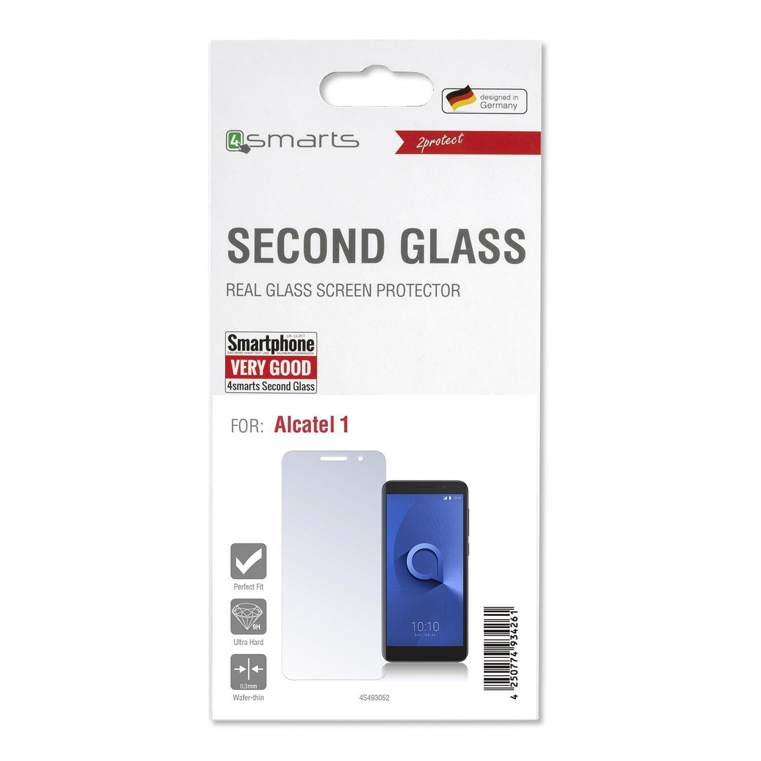 Калено стъклено защитно покритие за дисплея на Alcatel 1 - 4smarts Second Glass (прозрачен)