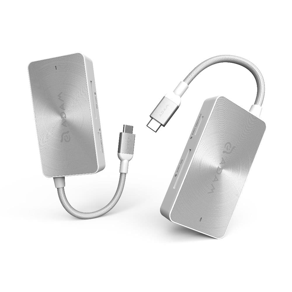 Adam Elements Casa Hub PDC501 - USB-C хъб с 2 USB изхода, USB-C порт и четец за карти памети за устройства с USB-C порт (сребрист)