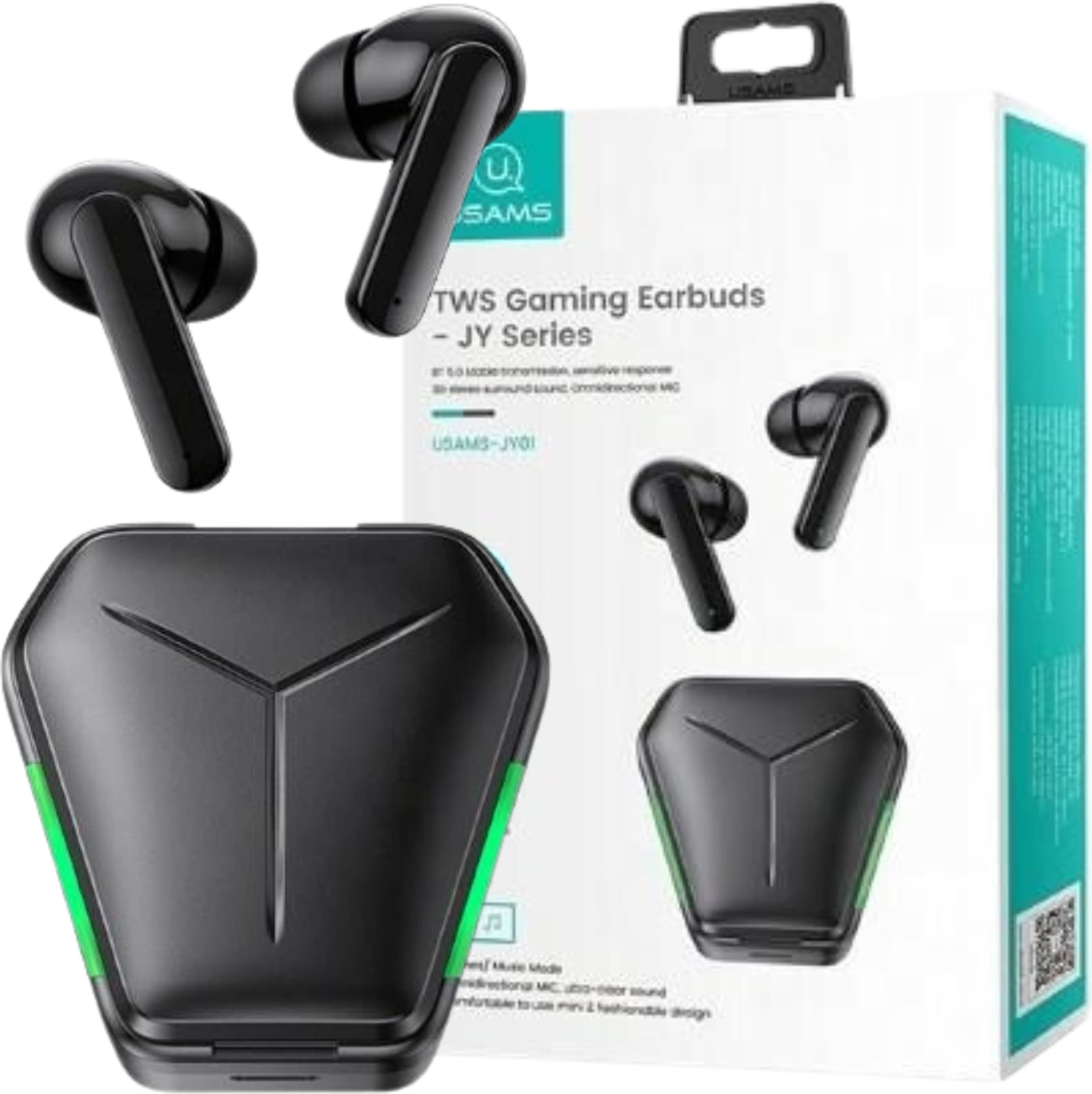 Слушалки USAMS JY01, безжични, Bluetooth, микрофон, до 4 часа време на работа, черни