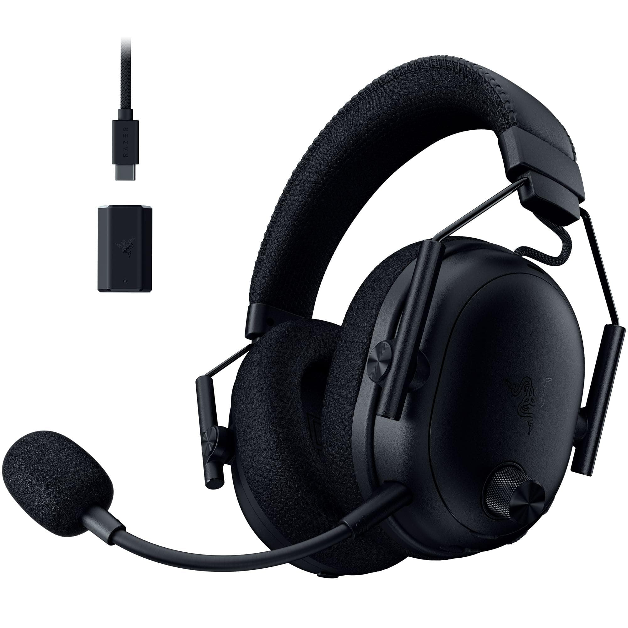 Слушалки Razer BlackShark V3 Pro, безжични/жични, Bluetooth, USB, Jack 3.5mm, микрофон, гейминг, Hybrid ANC шумопотискане, THX Spatial Audio, 50mm Razer TriForce Bio-Cellulose Gen-2 говорители, черни