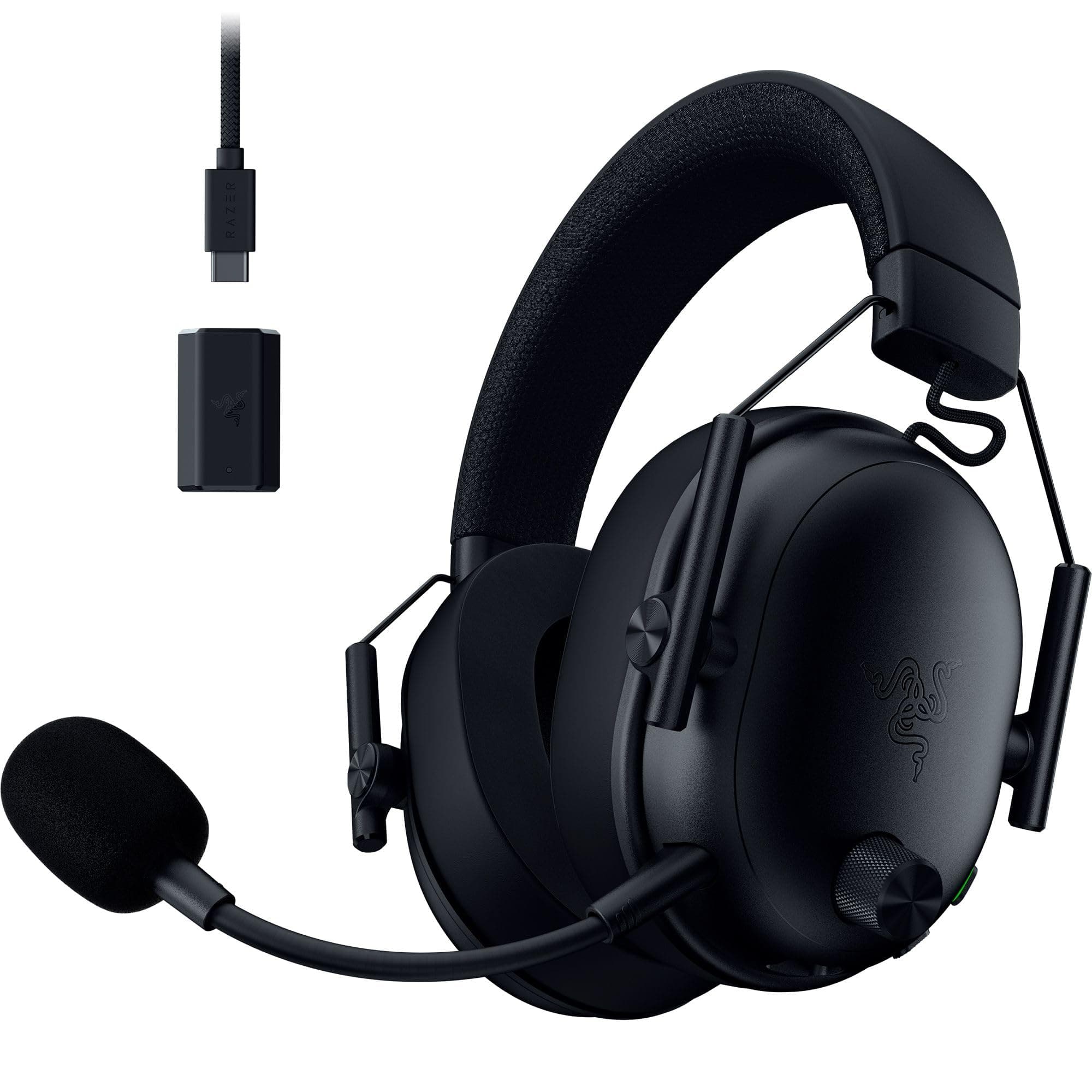 Слушалки Razer Blackshark V3 (RZ04-05410100-R3M1), безжични/жични, Bluetooth, USB-C, микрофон, гейминг, THX Spatial Audio, 50мм говорители, до 70 часа време на работа, черни