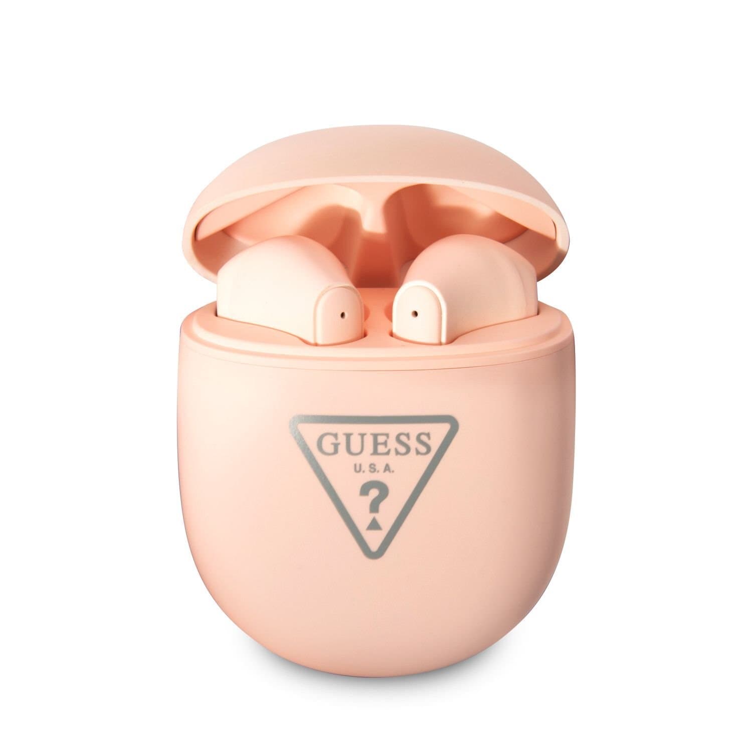 Слушалки Guess GUTWST82TRP, безжични, микрофон, Bluetooth, време на работа до 4 часа, розови