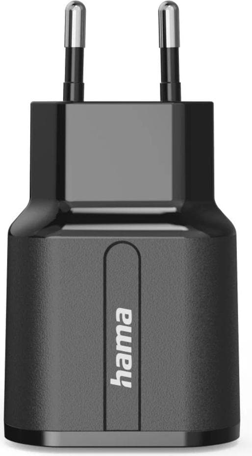 Зарядно устройство Hama 201971, от контакт към 2x USB(ж), 5V/2.4A, черно, 12W