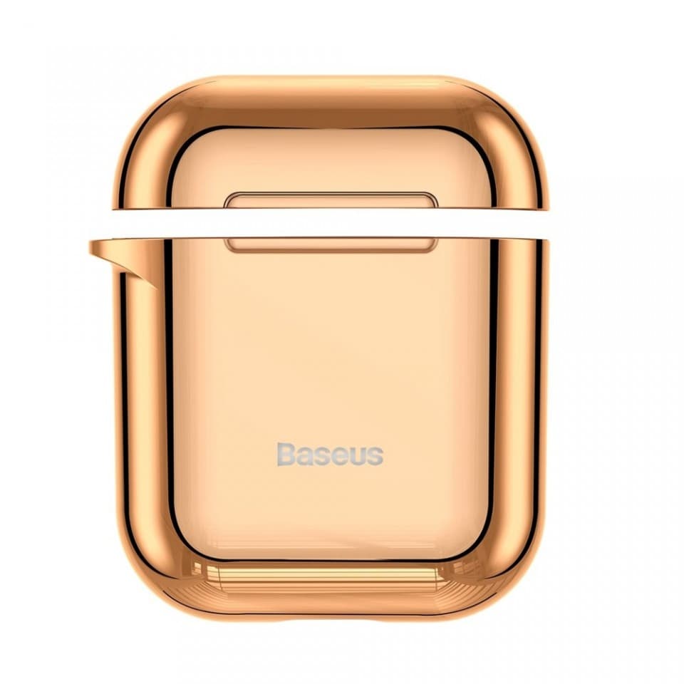 Силиконов калъф за Apple Airpods & Apple Airpods 2 - Baseus Shining Hook Silica Gel Case (златист)