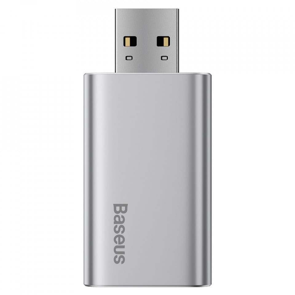 Baseus Travel Memory Stick 32GB (ACUP-B0S) - USB флаш памет с 32GB капацитет и допълнителен USB-A порт за зареждане на мобилни устройства (сребрист)