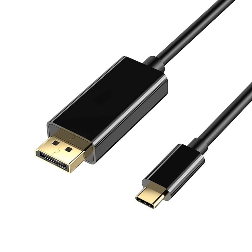 Кабел VCom CU422C, от USB-C(м) към DisplayPort(м), 1.8m, черен, 4K@60Hz