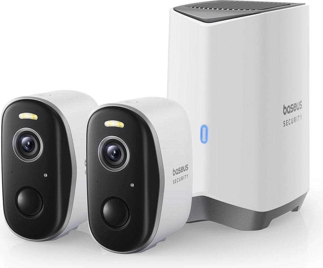 Домашна система за видеонаблюдение с 2 броя камери - Baseus N1 Plus Outdoor Security Camera System (бял)