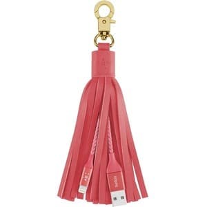 Кабел тип ключодържател за всички устройства с Lightning порт - Belkin Mixit Lightning to USB Cable Leather Tassel (розов)