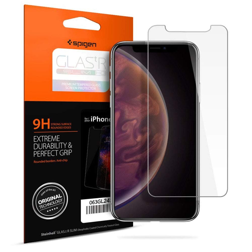 Протектор от закалено стъкло /Tempered Glass/ Spigen 063GL24514 за Apple iPhone 11 Pro/XS/X, 9H твърдост