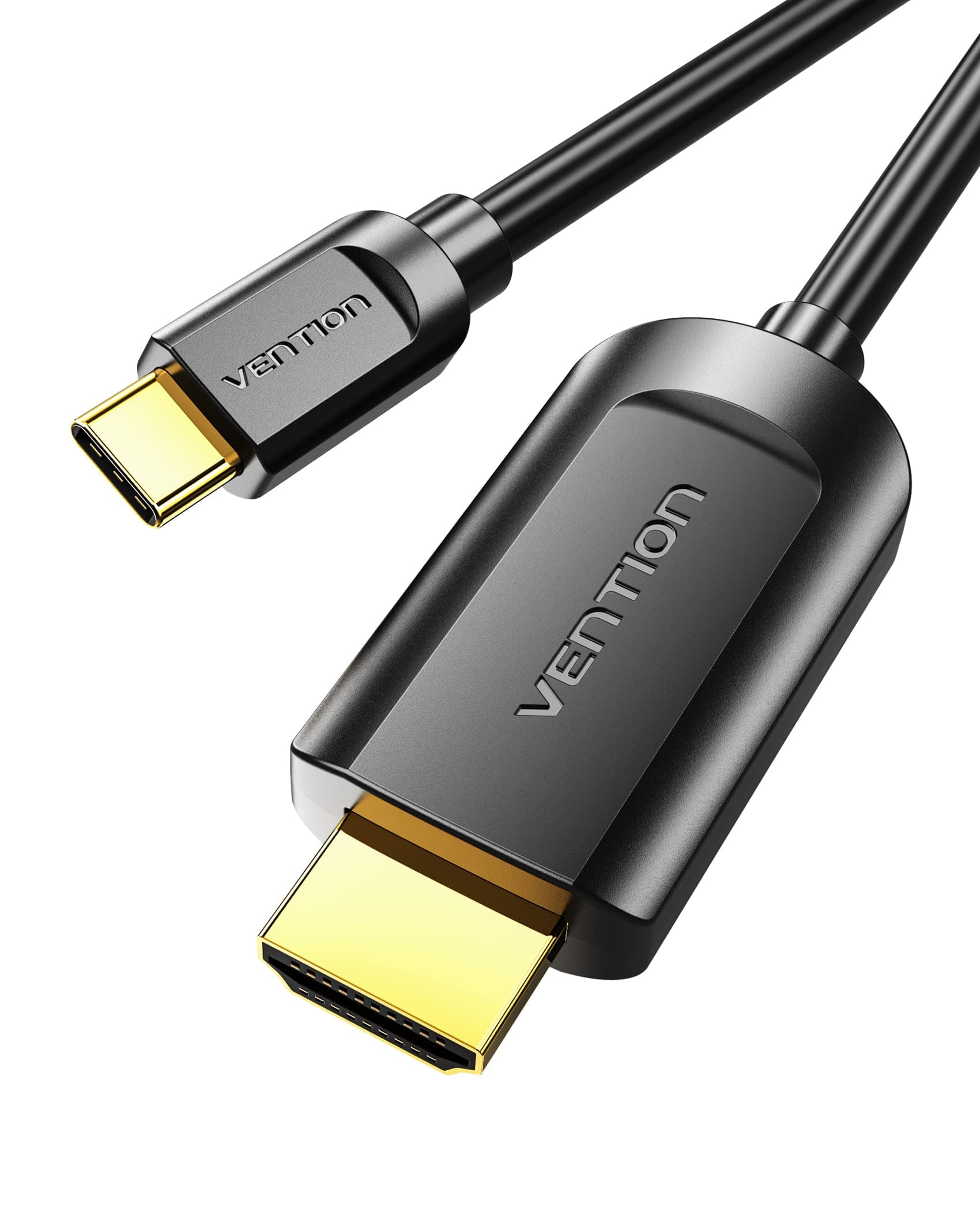 Кабел Vention CGUBH, от USB-C(м) към HDMI(м), 2m, черен, 3840x2160@30Hz, позлатени конектори