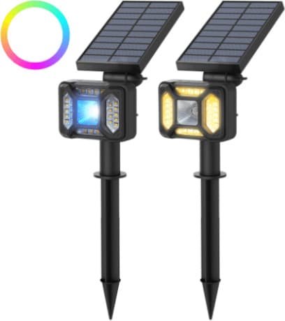 Външна соларна LED лампа с презареждаема батерия - Blitzwolf Outdoor Solar LED Lamp with Dusk Sensor 1800mAh (черен)