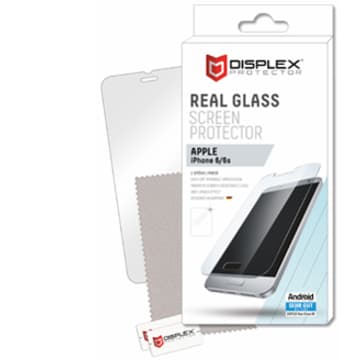 Калено стъклено защитно покритие за дисплея на iPhone 6S, iPhone 6 - Displex Real Glass 10H Protector 3D Full Cover (бял-прозрачен)