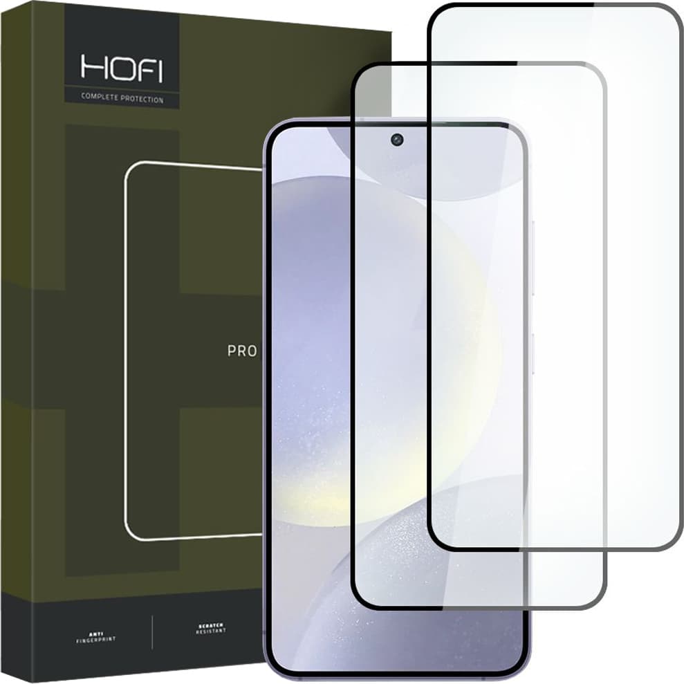 2 броя калени стъклени защитни покрития за дисплея на Samsung Galaxy S24 Plus - Hofi Glass Pro Plus Tempered Glass 2.5D 2 Pack (черен-прозрачен)