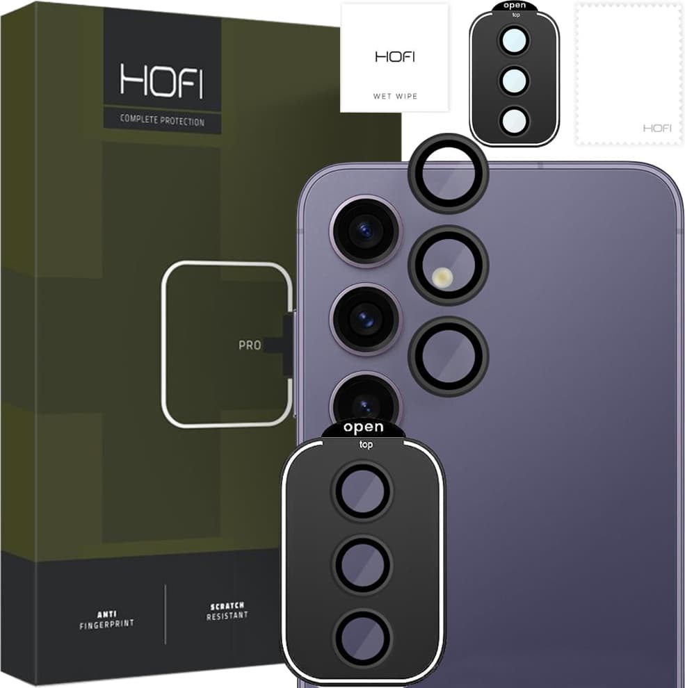 Предпазни стъклени лещи за камерата на Samsung Galaxy S24 Plus - Hofi CamRing Pro Plus (черен)