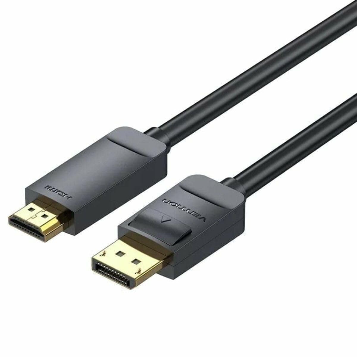 Кабел Vention HAGBG, от DisplayPort(м) към HDMI(м), 1.5m, черен, 3840x2160@30Hz, позлатени конектори