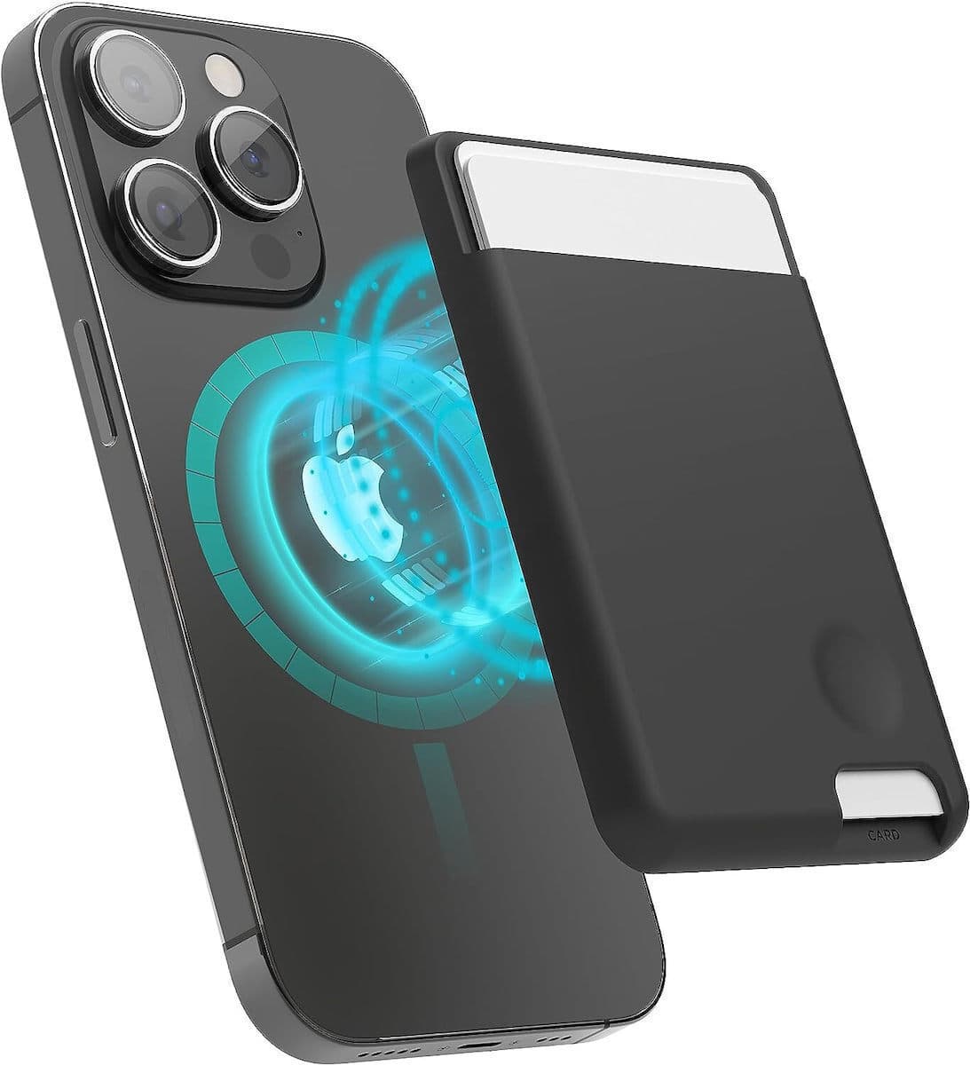 Силиконов портфейл (джоб) за прикрепяне към iPhone с MagSafe - Elago Magnetic Silicone Wallet Card Holder (черен)
