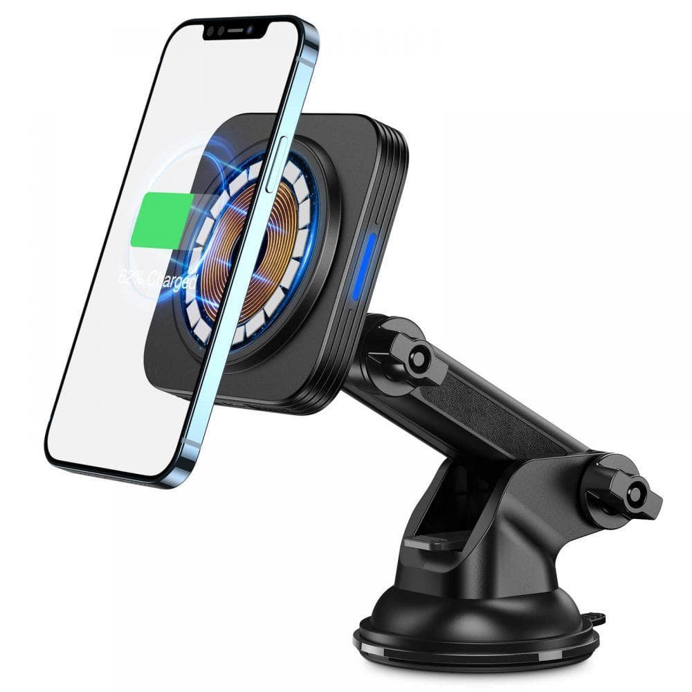 Поставка за таблото или стъклото на кола с безжично зареждане за iPhone с Magsafe - ESR Halolock MagSafe Dashboard Car Mount 15W (черен)
