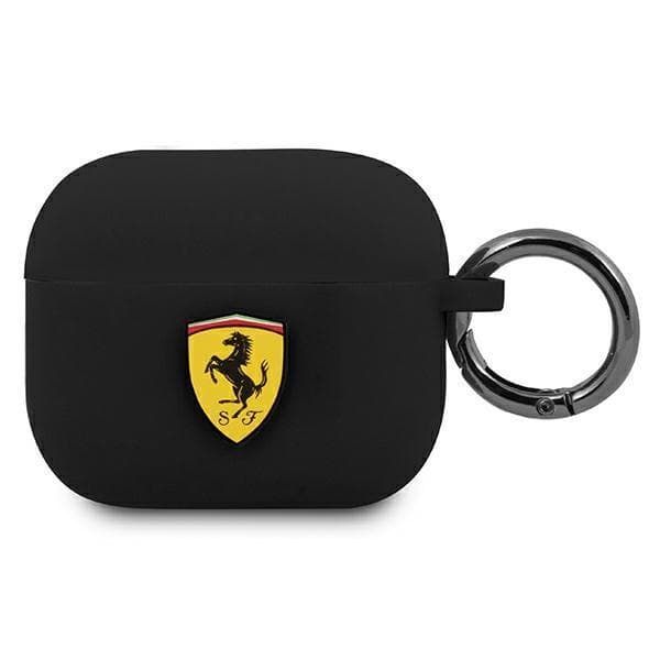 Силиконов калъф с карабинер за Apple Airpods 3 - Ferrari AirPods 3 Silicone Case (черен)