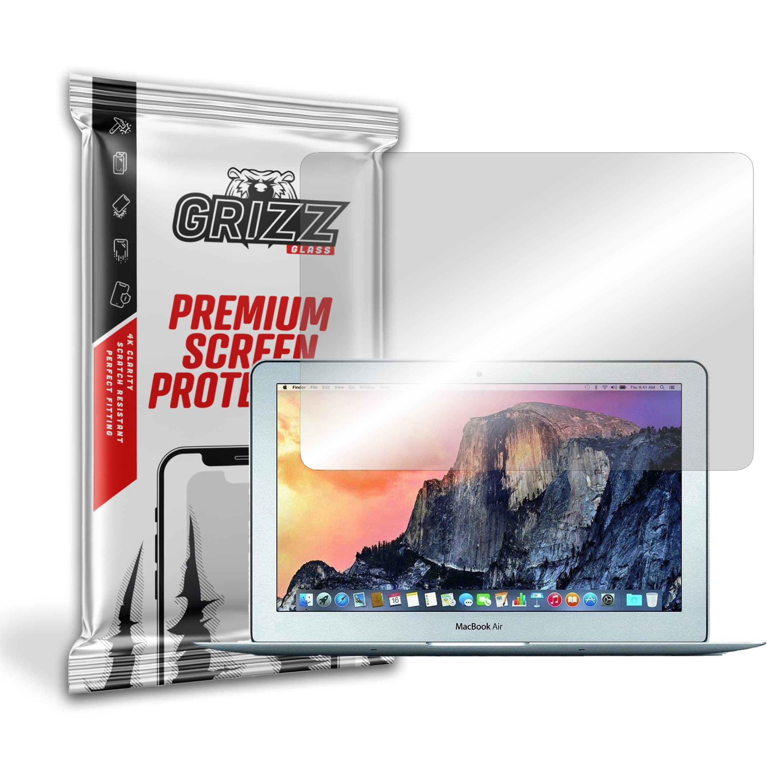 Хибридно стъклено защитно покритие за дисплея на MacBook Air 13 (модели от 2010 до 2017 година) - GrizzGlass HybridGlass Screen Protector (матово)