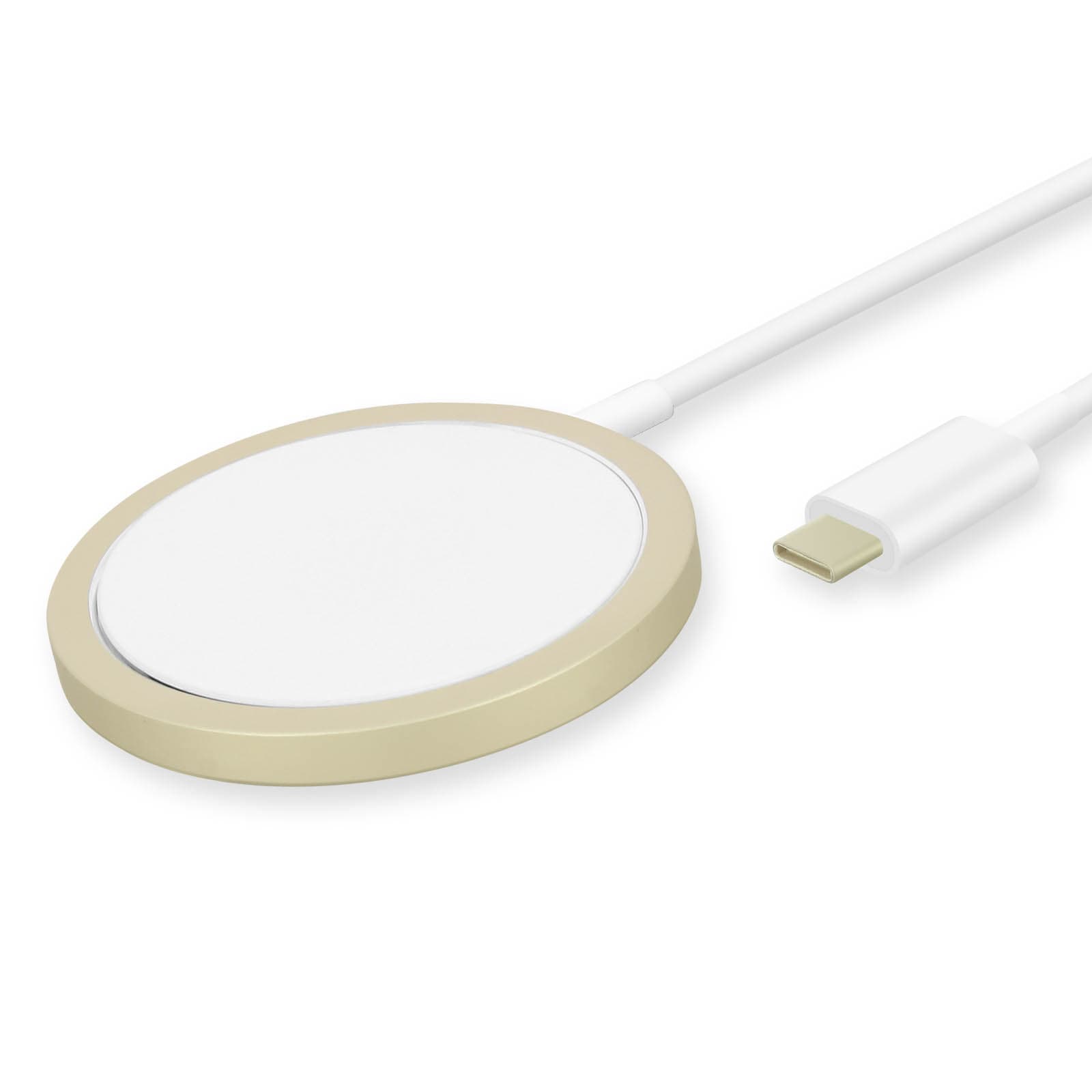 Поставка (пад) за безжично зареждане за iPhone с Magsafe - Guess USB-C Magnetic Wireless Qi Charger (златист)