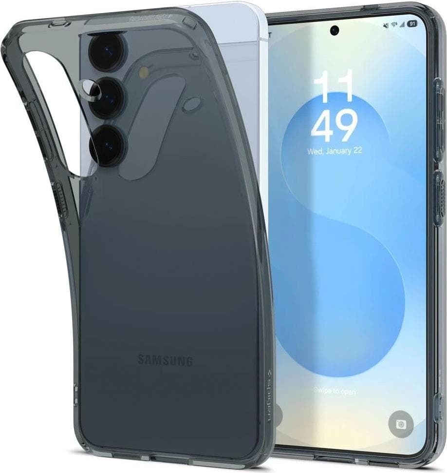 Тънък силиконов (TPU) калъф за Samsung Galaxy S25 Plus (черен-прозрачен) - Spigen Liquid Crystal Case