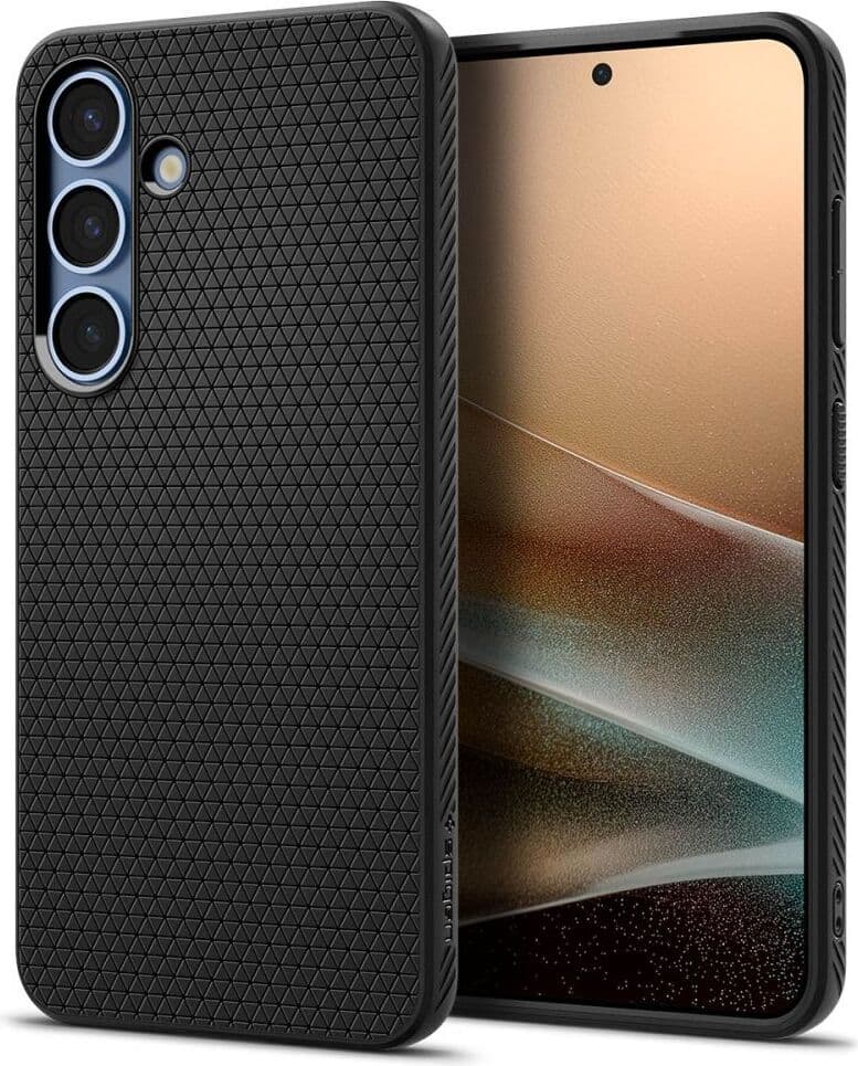 Силиконов (TPU) калъф с висока степен на защита за Samsung Galaxy S25 Plus - Spigen Liquid Air Case (черен)